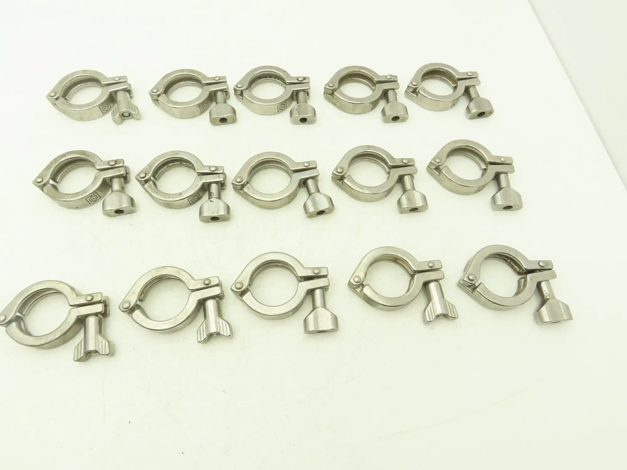 1.5" Tri Clover Clamp Stainless Steel Sanitary Flange 5/16 Thumb Screw Lot of 15