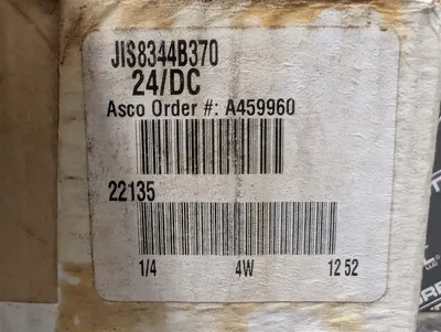 ASCO JIS8344B370 Red Hat Solenoid Valve New NIB