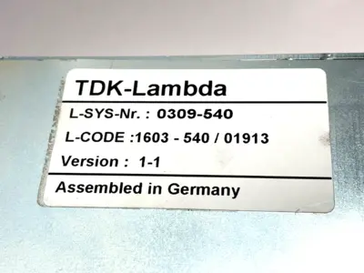 0309-540 | TDK Lambda  Power Supply 100-240VAC 4,5A 102-240W - New Other
