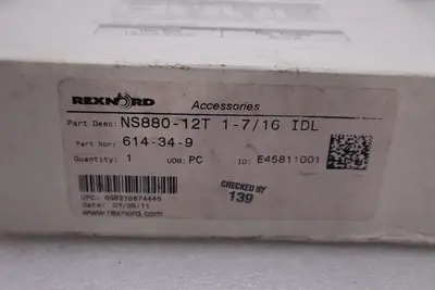 NEW REXNORD NS880-12T 1-7/16 IDL SPROCKET STOCK H1562