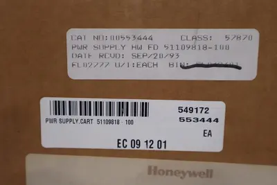 HONEYWELL DC POWER SUPPLY 51109818-100 NEW IN BOX UNIT STOCK G78A