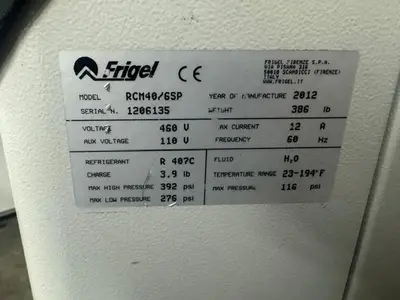 Used 2012 FRIGEL RCM40/6 SP Temperature Controls Massachusetts US | Absolute Machinery #1349139