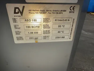Used DV SYSTEMS ASD 150 Refrigerated Air Compressor Dryers Ohio US | HGR 24 #1265804