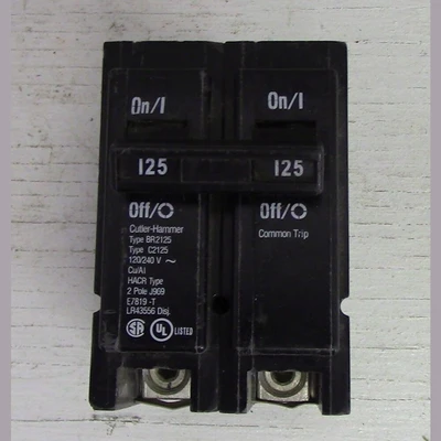 Cutler Hammer 2 Pole 125 Amp Push-in Breaker