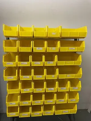 Stackable bin organizer on wheels 36''x23''x59''h