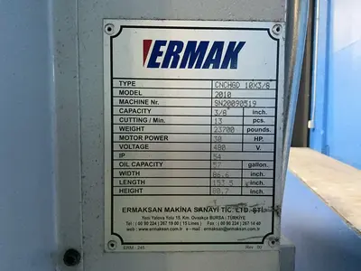 Used 2010 ERMAK CNC HGD 10X3/8 Power Squaring Shears (Inch) Ohio US | HGR 24 #1186205