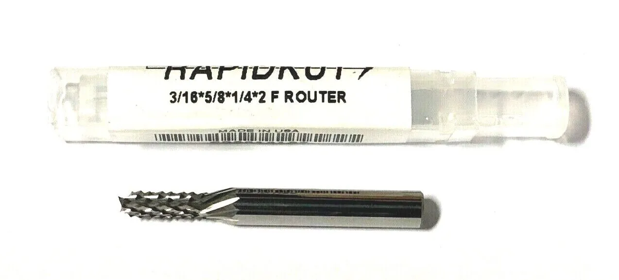 Rapidkut 3/16" Solid Carbide Router Fishtail Style USA Made