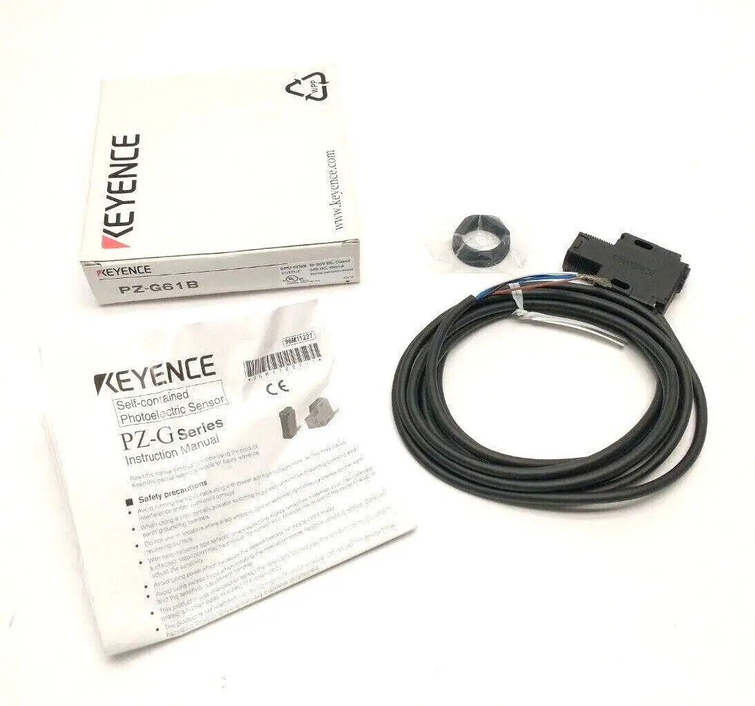 PZ-G61B | Keyence  Threaded Mount Retro-Reflective Photoelectric Sensor 2m Cable - New