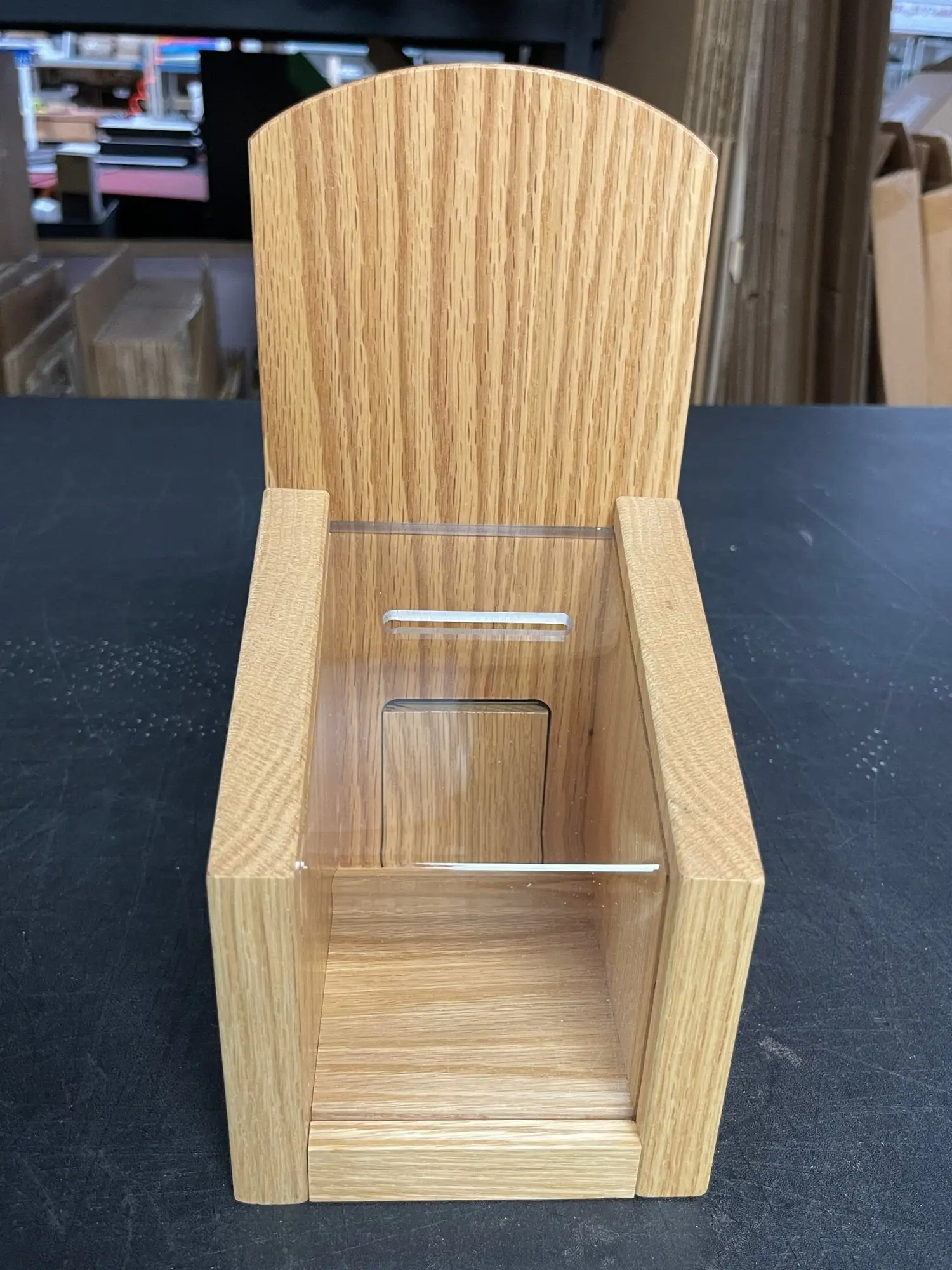 New | in-Stock Falcon Restaurant Supply New Wooden Donation Tip Collection Container Box with Lock and Clear View Window Restaurant Equipment (Miscellaneous) Illinois US | Falcon Restaurant Supply #1375062