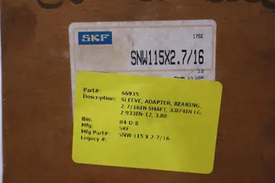 snw 115x2.7/16 skf standard accessories NEW IN BOX STOCK 3006CC