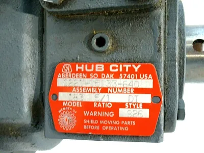 USED HUB CITY 0221-05133-640 GEAR DRIVE MODEL 183 STYLE DI 022105133640