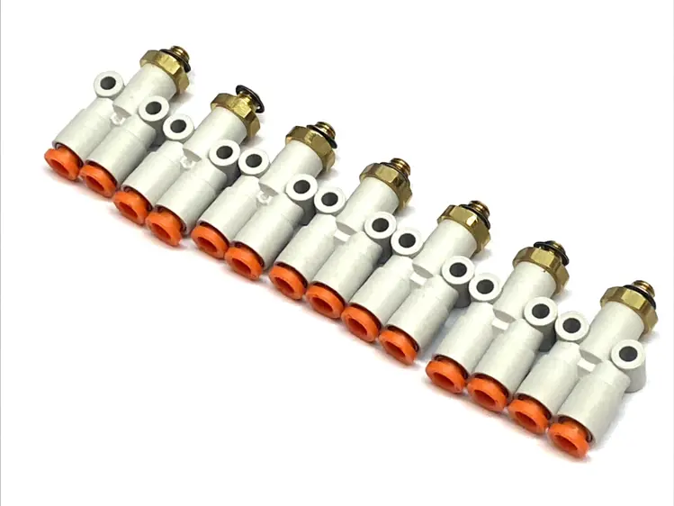 Used SMC UNION Y FITTING 5/32" TUBE 10-32 UNF ONE-TOUCH LOT OF 7 Hoses | Maverick Industrial Sales #1100933