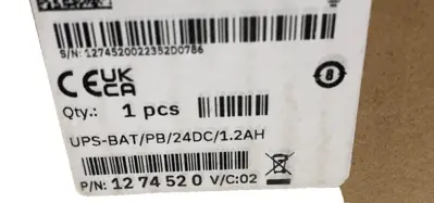NEW PHOENIX CONTACT 12 74 52 0 POWER SUPPLY UPS-BAT/PB/24DC/1.2AH 1274520