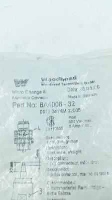 Woodhead Micro Change Attachable Connector 8A4006-32