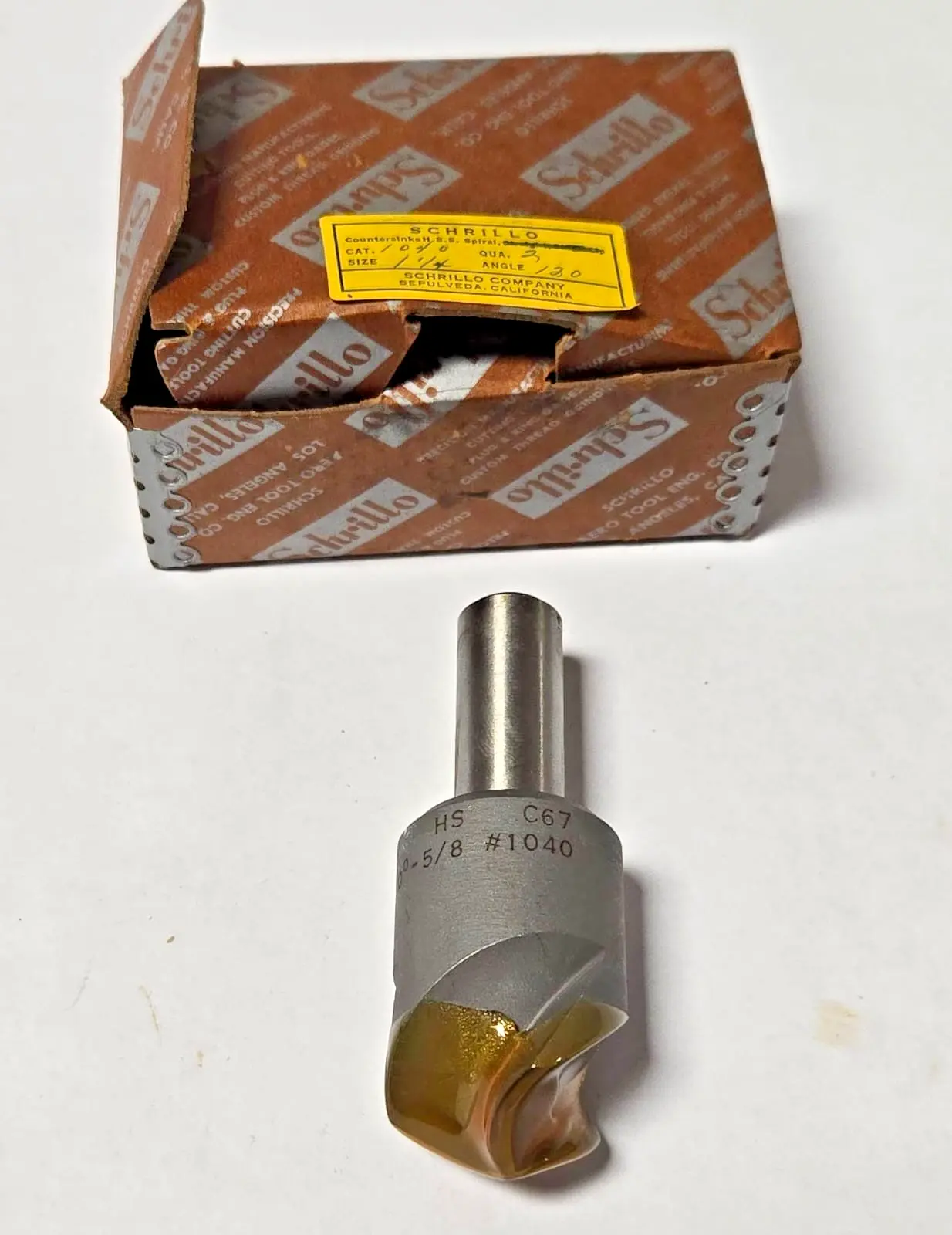 Schrillo 1-1/4" High Speed Steel Countersink 120 Degree 5/8 #1040 USA