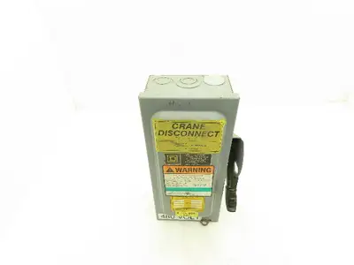 Square D H361N Safety Disconnect Disconnect Switch 30A Fused 3 Pole 600V F05