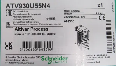 NEW SCHNEIDER ELECTRIC ATV930U55N4 VARIABLE SPEED DRIVE 088330