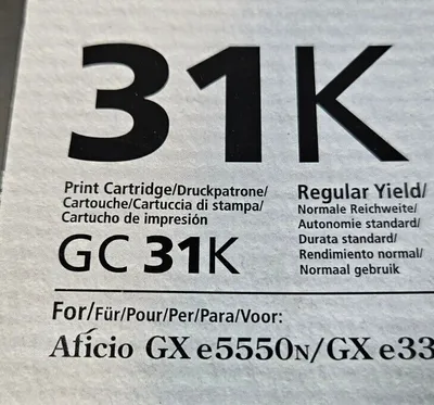 Ricoh GC 31K for GXE2600 Black Toner Cartridge. 3B-21
