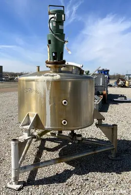 Used 150-Gallon Stainless Steel Mix Tank – Lightnin Agitator, 316 SS, Industrial