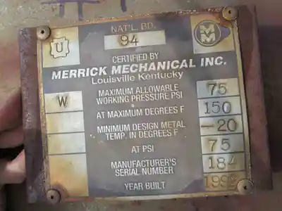 2467 sq ft merrick mechanical inc. carbon steel shell & tube heat exchanger