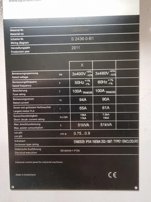 BYSTRONIC Laser with rotary axis, in very good condition, regularly servised by BYSTRONIC, must go by mid June