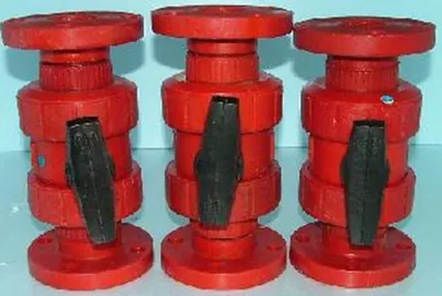 QTY. 3. NIBCO CHEMTROL 2" BALL VALVES FLANGED RFP ...