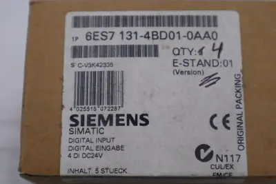 LOT OF 4 - NEW Siemens 6ES7 131-4BD01-0AA0 Digital Input Module STOCK L-394-C