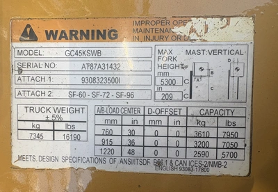 USED 2008 CATERPILLAR GC45KSWB