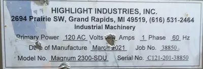 Used 2021 HIGHLIGHT 2300-SDU Misc Electrical & Power Parts | ND Industrial Surplus #1217789