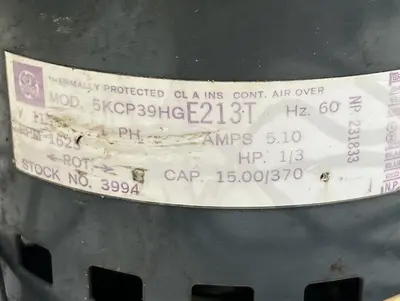 Used GE 5KCP39HGE213T HVAC Parts and Equipment | Surplus Asset Holdings #1198065