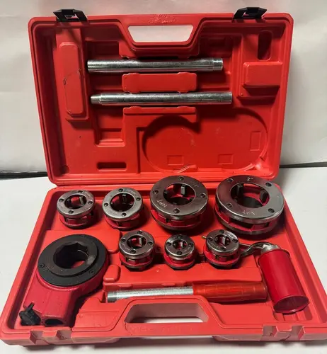 TruePower 7 Size Pipe Tread Kit Thread 3/8" to 2" Die Set Handle Ratchet