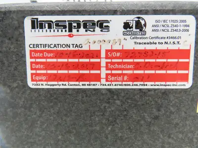 Black Granite Surface Inspection Plate Table 18" X 12" X 4" Out of Grade