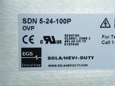 Used SOLA SDN524100P DIN Rail Power Supplies Ohio US | HGR 24 #1150937