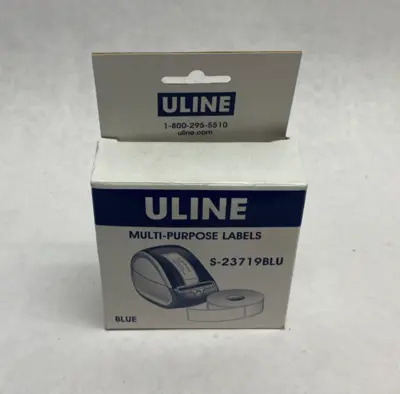 NEW U-LINE BLUE MINI PRINTER LABELS 1 X 2-1/8 ROLL OF 450