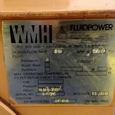 USED WEST MICHIGAN HYDRAULICS INC. POWER UNIT741