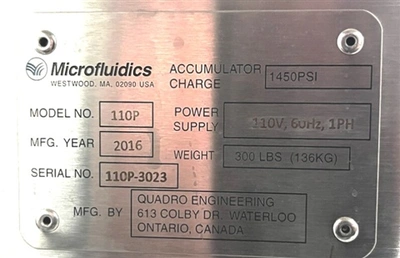Used MICROFLUIDIZER _UNKNOWN_ Homogenizers Connecticut US | DMC Industries #1281952
