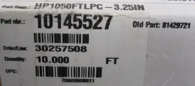 NEW REXNORD 10145527 TABLE TOP CONVEYOR CHAIN HP1050FTLPC-3.25IN 10FT