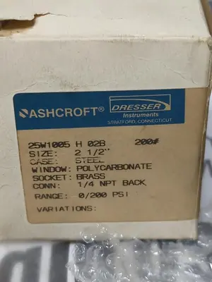 New | in-Stock ASHCROFT 25W1005 H 02B Universal Pressure Meters Ohio US | Surplus Asset Holdings #1226061