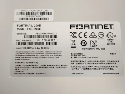 USED Fortinet FortiMail-200E FML-200E