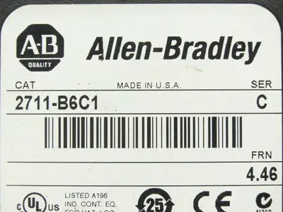 Allen Bradley 2711-B6C1 PanelView 600 HMI Control Panel Ser C FRN 4.46