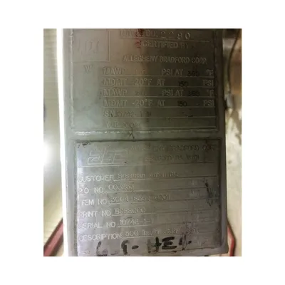 Used Allegheny Bradford Sanitary Heat Exchanger - 93 Sq. Ft.