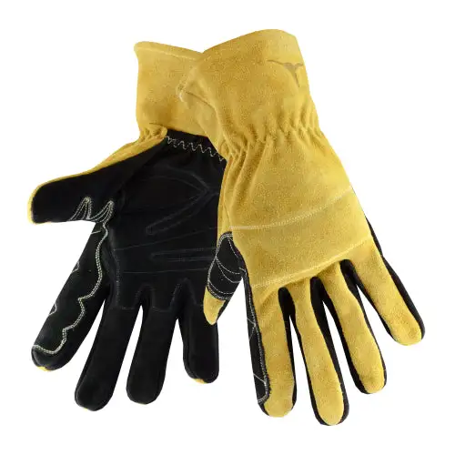 West Chester Rancher's Work Gloves Leather Palm Nu-Buck Buffalo Driver Gloves L