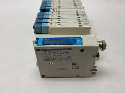 USED SMC ETHERNET POWERLNK MANIFOLD ASSEMBLY, SY5A00-5U1-X350 VALVES