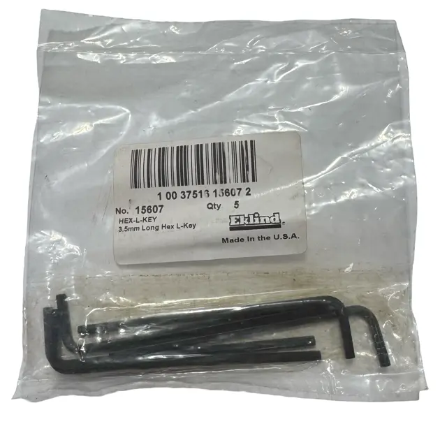 Eklind 3.5mm Long Hex L-Key 5 Pack USA Made 15607