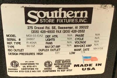 1-0450 Southern Fixtures Refrigerated Cooler Merchandiser & Soup Bar Hot Case