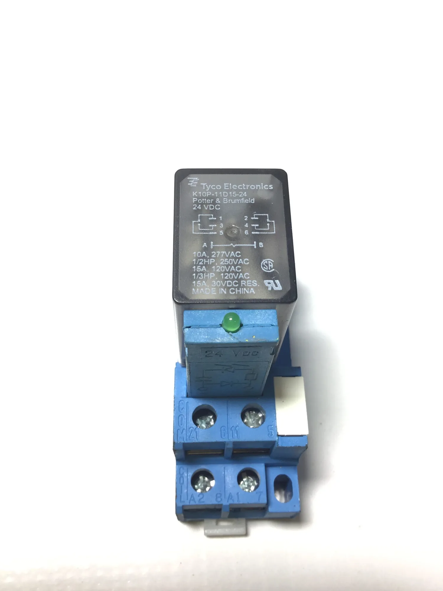 Potter & Brumfield K10P-11D15-24 General Purpose Relay and Socket Assembly (Lot of 6)