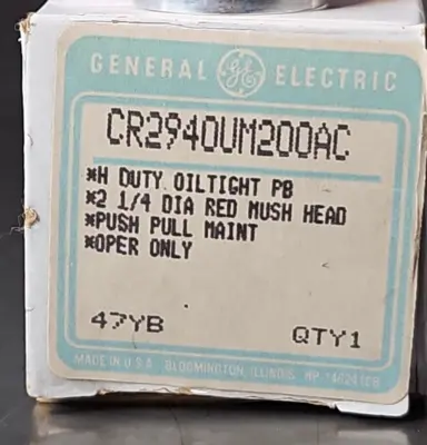 General Electric CR2940UM200AC Push Button Switch. Loc4A4