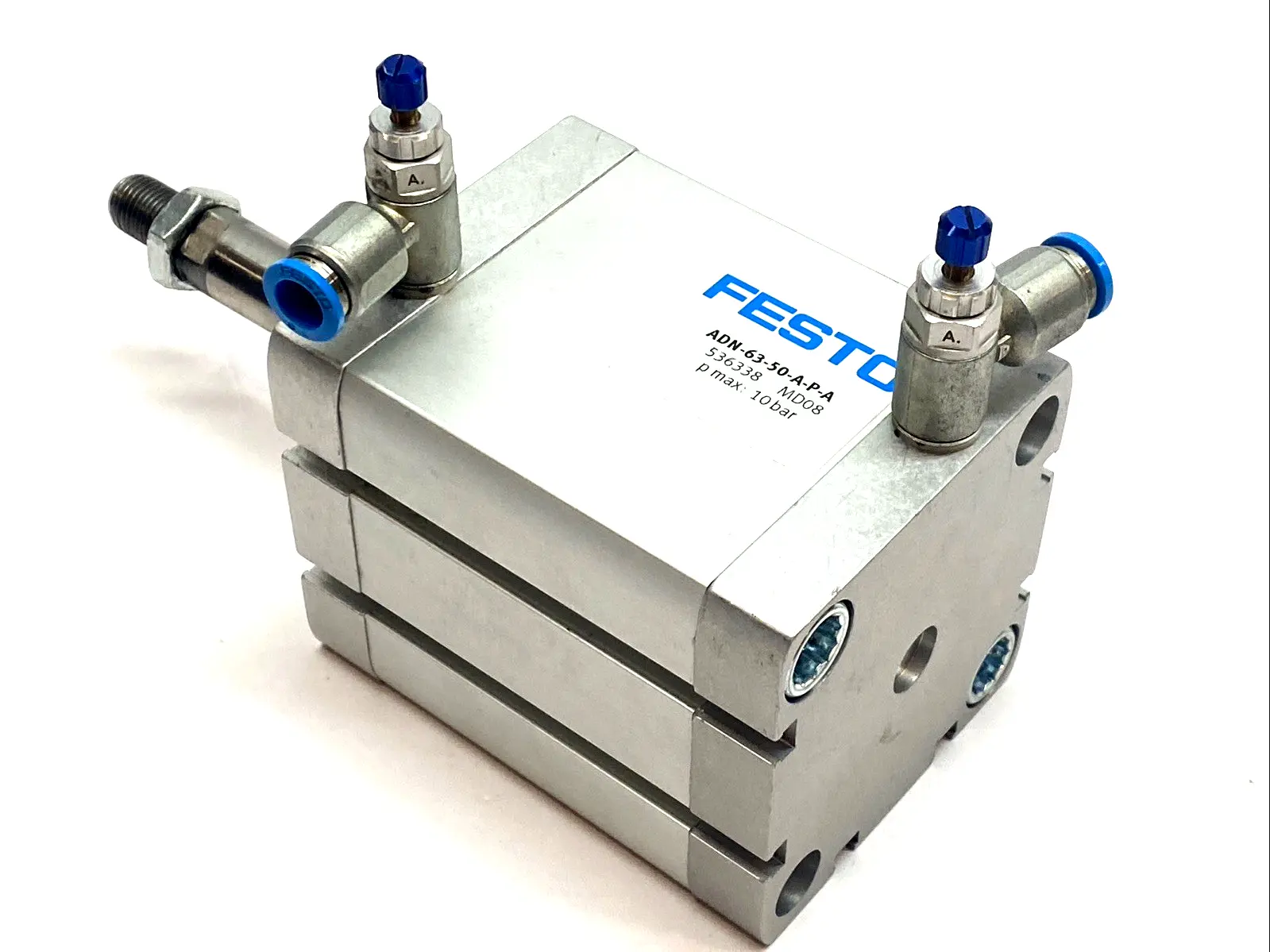 USED FESTO ADN-63-50-A-P-A COMPACT CYLINDER 63MM BORE 50MM STROKE 536338