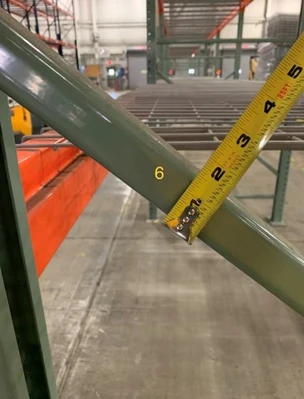 8’ x 48” Pallet Racking Upright, Double Tear Drop