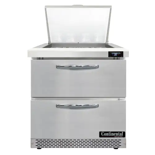 Continental D32N12M-FB-D 32" Designer Line Sandwich/salad Prep Table W/ Refrigerated Base, 115v